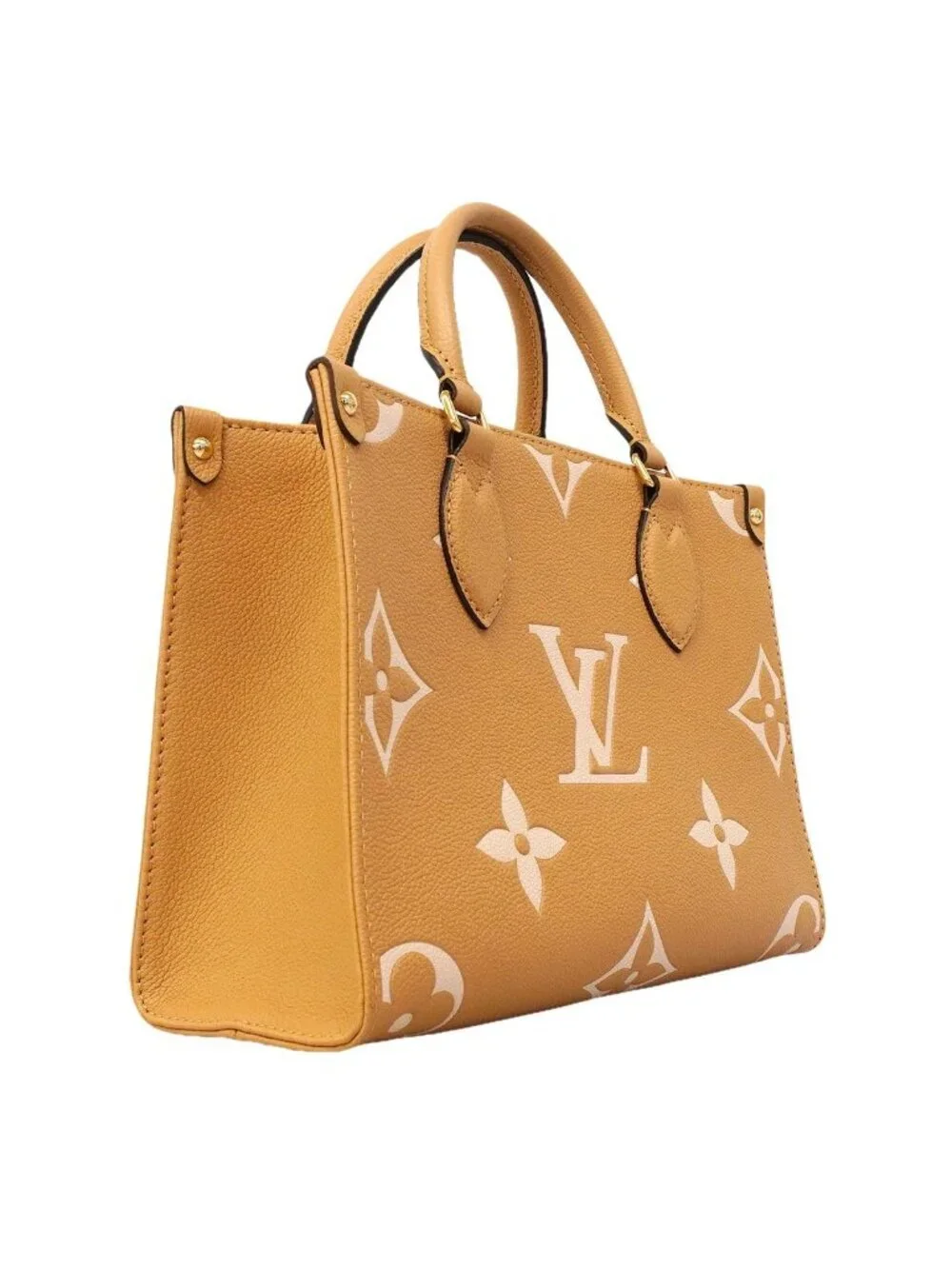 Louis Vuitton Handbag Monogram Empreinte Bicolor On The Go PM Arizona Cream